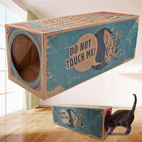 HKM-8547005 Kraft Paper Cat House Tunnel - Cozy Hideaway for Cats, Free Size 61x22x22cm