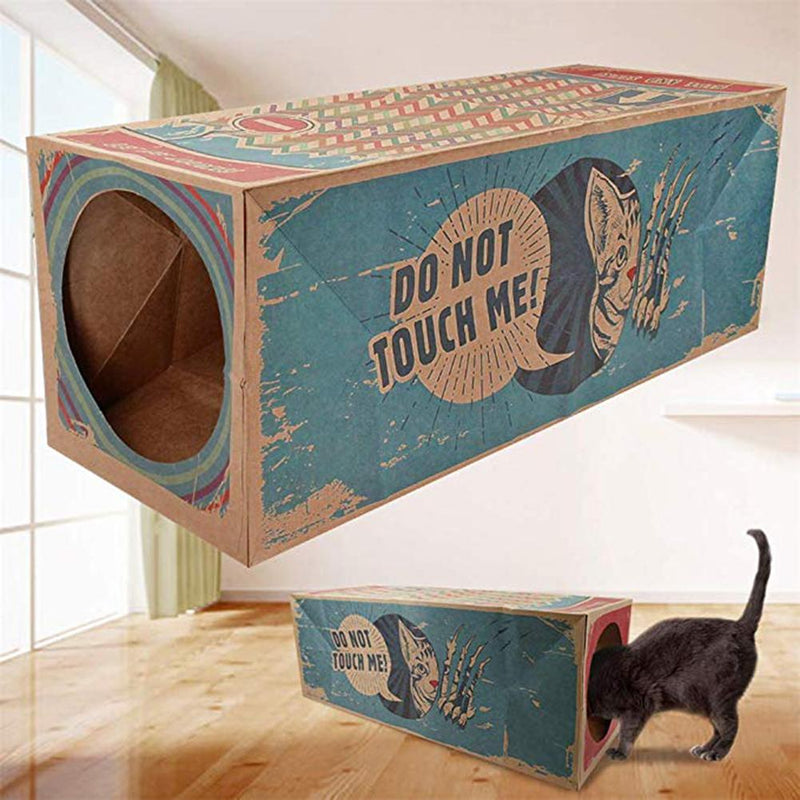 HKM-8547005 Kraft Paper Cat House Tunnel - Cozy Hideaway for Cats, Free Size 61x22x22cm