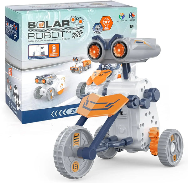 HKM-854739 21-in-1 Solar Robot Building STEM Toy Set with 210 Pieces for Ages 2-12