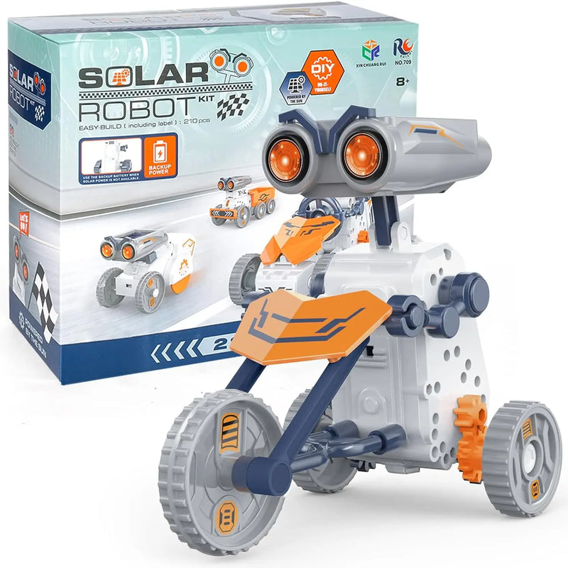 HKM-854739 21-in-1 Solar Robot Building STEM Toy Set with 210 Pieces for Ages 2-12