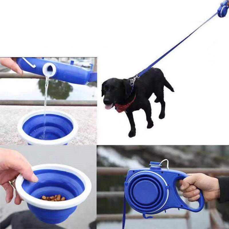 HKM-8547517 Portable Automatic Telescopic Traction Rope with Built-in Water Bottle for Outdoor Use