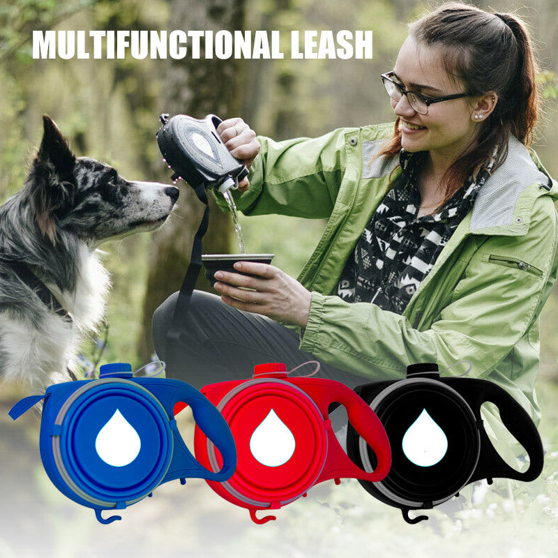 HKM-8547517 Portable Automatic Telescopic Traction Rope with Built-in Water Bottle for Outdoor Use