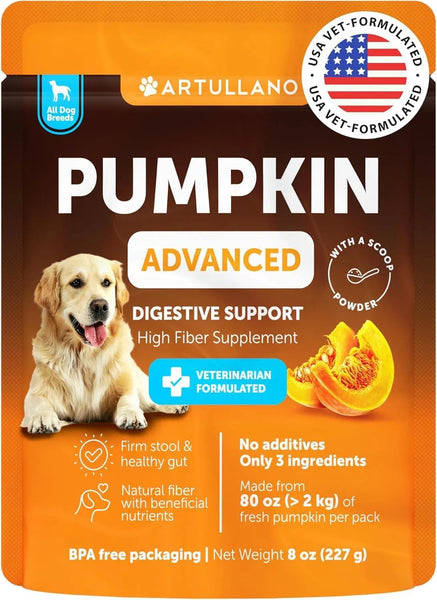 HKM-8547773 Pumpkin Powder for Dogs - Digestive Support Supplement for Healthy Gut, Firm Stool, & Skin - 8 oz