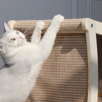 HKM-8547901 Double-Layered Solid Wood Cat Nest with Sisal Scratch Board for Comfort and Play