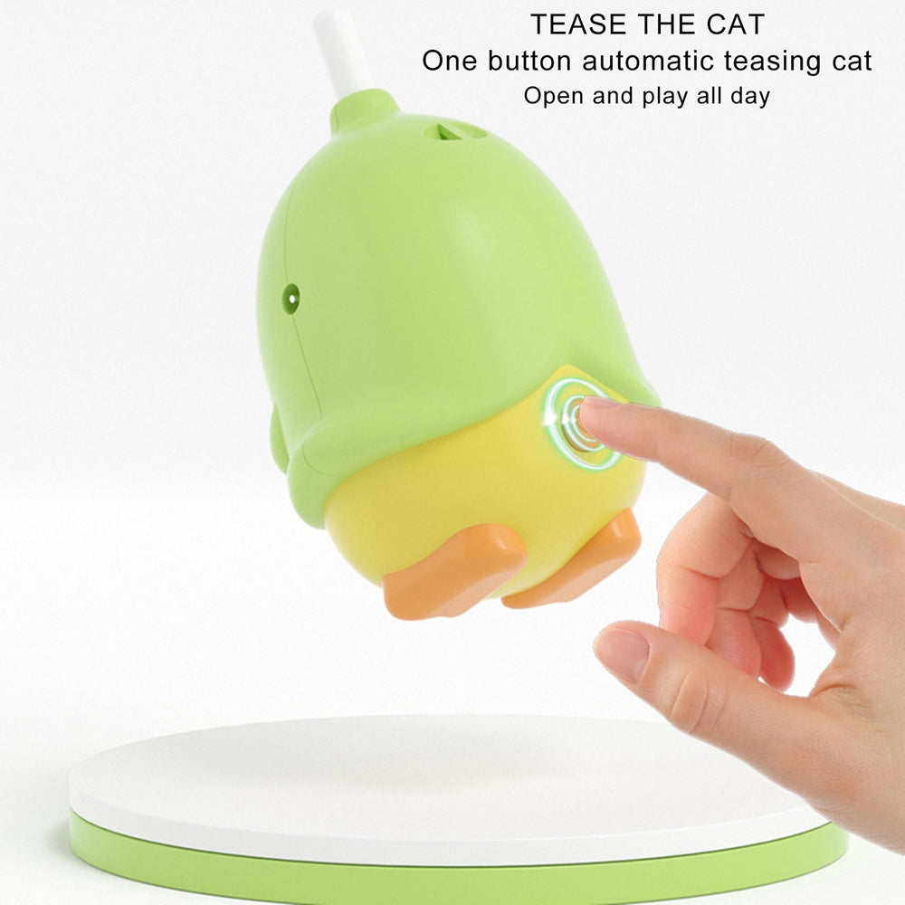 HKM-8548541 Interactive Rotating Cat Toy - Little Devil Tail Rubber Ball, Green, ABS Material, 34cm Long Tail