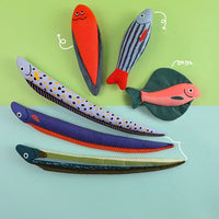 HKM-8549181 Cat Toy Ringing Paper Fish Plush Pillow with Catnip - Various Colors Available