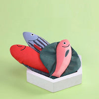 HKM-8549181 Cat Toy Ringing Paper Fish Plush Pillow with Catnip - Various Colors Available