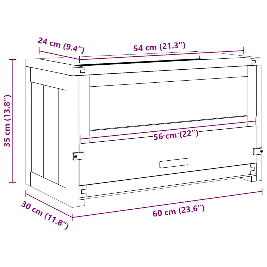HKM-8549309 Wooden Hamster Cage with Accessories, Solid Fir Wood, 60x30x35 cm, Suitable for Small Pets
