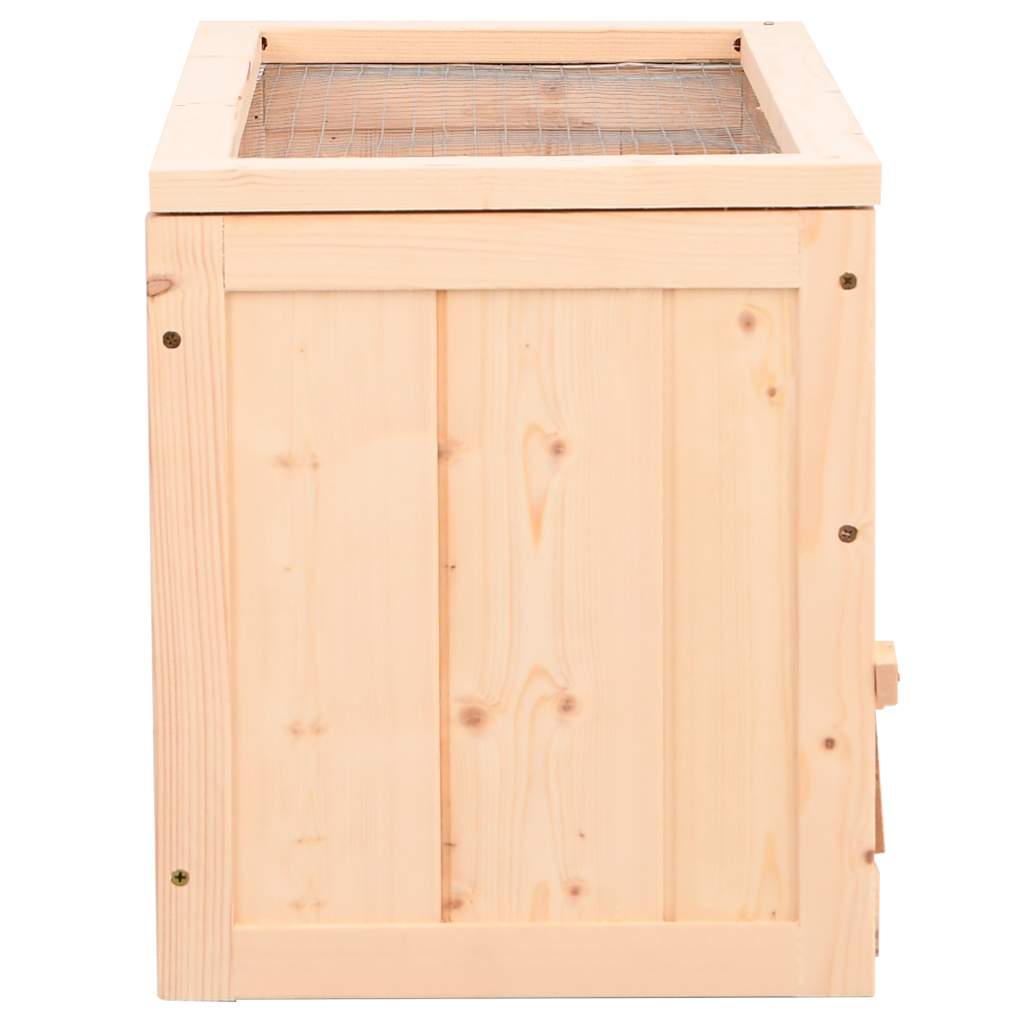 HKM-8549309 Wooden Hamster Cage with Accessories, Solid Fir Wood, 60x30x35 cm, Suitable for Small Pets
