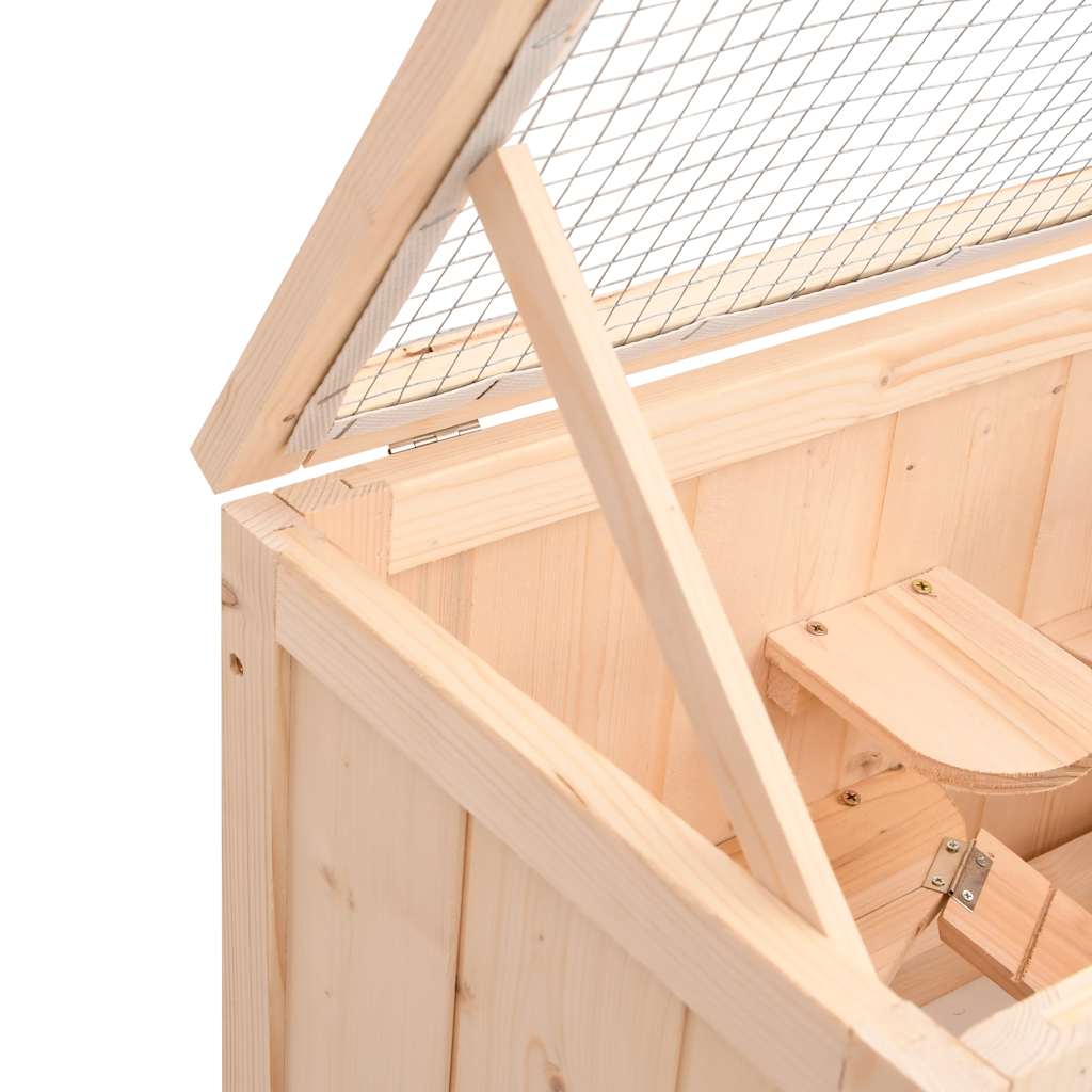 HKM-8549309 Wooden Hamster Cage with Accessories, Solid Fir Wood, 60x30x35 cm, Suitable for Small Pets