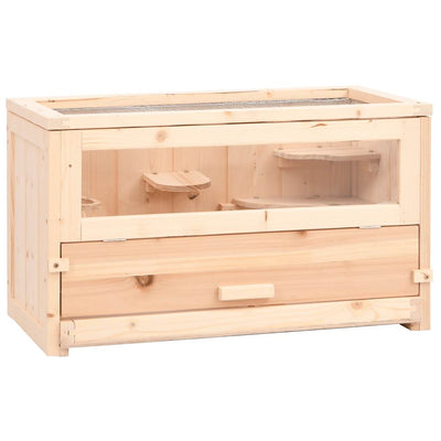 HKM-8549309 Wooden Hamster Cage with Accessories, Solid Fir Wood, 60x30x35 cm, Suitable for Small Pets
