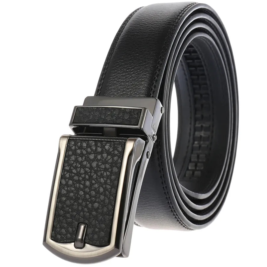 HKM-854931 Fashionable Automatic Buckle Genuine Leather Belt for Everyday Wear