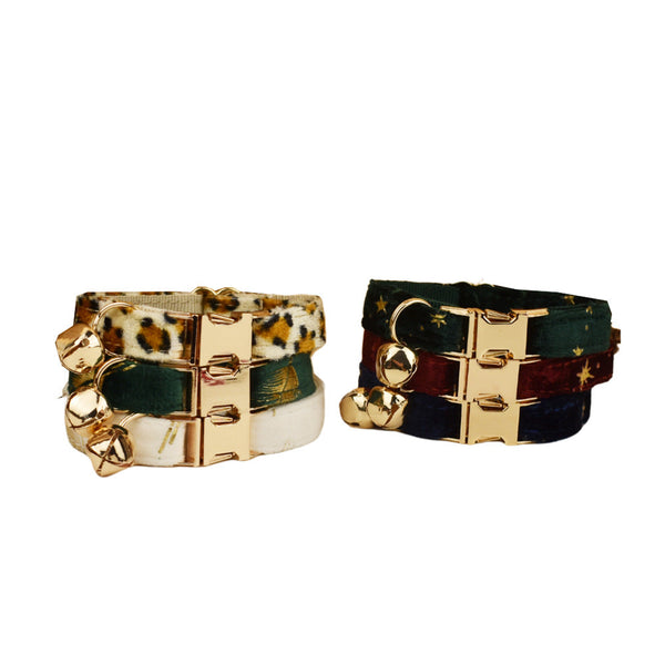 HKM-8550333 Charming Adjustable Cat Collar with Bow and Bell in Various Colors and Patterns