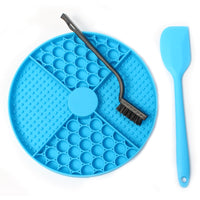 HKM-8551485 Silicone Pet Licking Mat in Round Design - Available in Gray, Blue, and Red