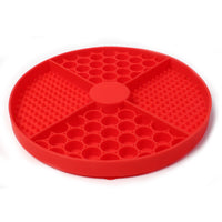 HKM-8551485 Silicone Pet Licking Mat in Round Design - Available in Gray, Blue, and Red