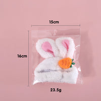 HKM-8552509 Plush Cartoon Hat with Rabbit and Carrot Ears for Cats and Dogs, Soft Polar Fleece Pet Accessory