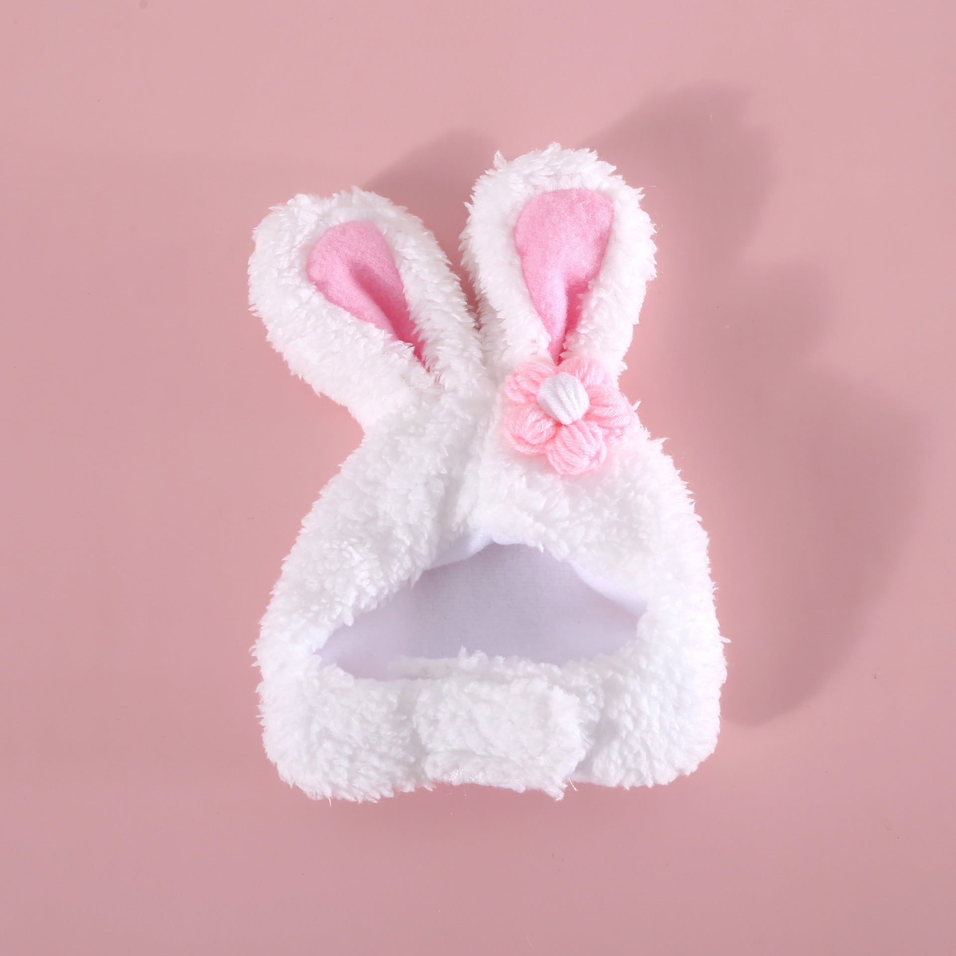 HKM-8552509 Plush Cartoon Hat with Rabbit and Carrot Ears for Cats and Dogs, Soft Polar Fleece Pet Accessory