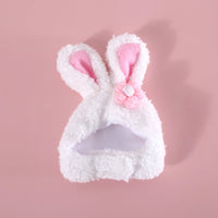 HKM-8552509 Plush Cartoon Hat with Rabbit and Carrot Ears for Cats and Dogs, Soft Polar Fleece Pet Accessory