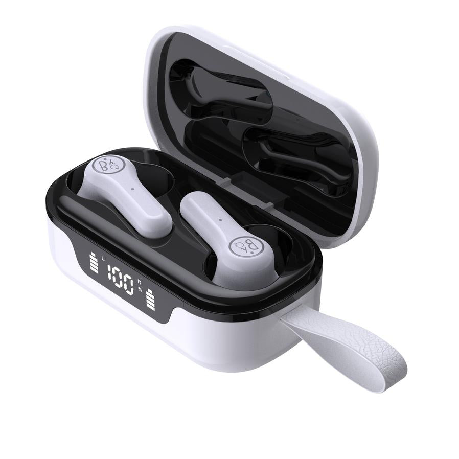 HKM-855251 Wireless Bluetooth Headset with Battery Display and Voice Control Functions - Dual Ear, Stereo Sound