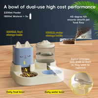 HKM-8553533 Pet Feeding and Drinking Device with Dry and Wet Separation and Automatic Water Addition for Cats and Dogs