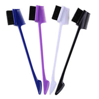 HKM-855443 Double-Sided Hair Edge Comb with Fine Bristles and Portable Design - Available in Blue, Purple, White, Black