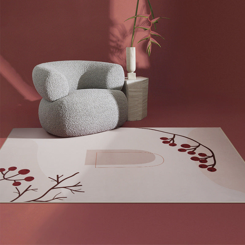 HKM-855443 Morandi Style Abstract Geometric Carpet for Living Room and Bedroom, Polyester Fiber, Rectangle Floor Mat