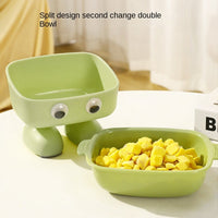 HKM-8554941 Elevated Robot-Shaped Cat Bowl with Detachable Inner Dish and Anti-Slip Base for Cats and Small Dogs