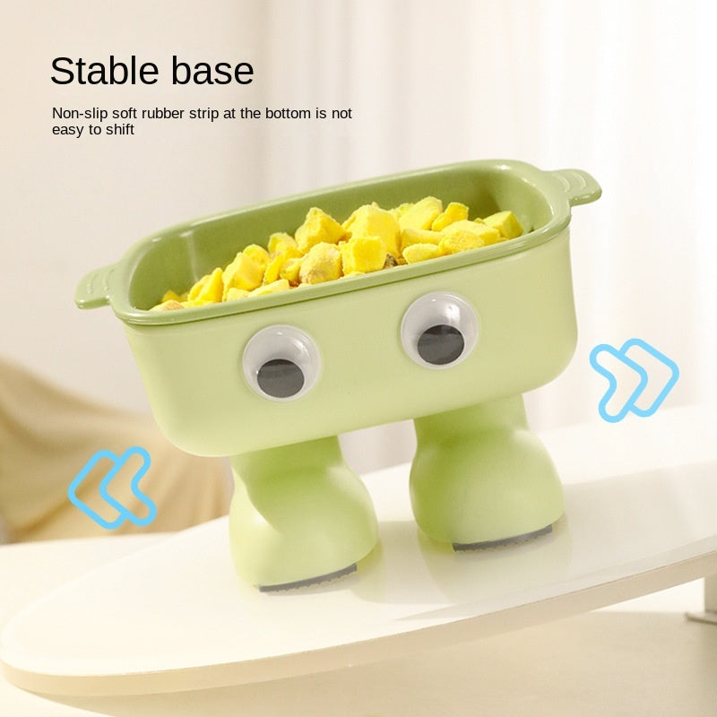 HKM-8554941 Elevated Robot-Shaped Cat Bowl with Detachable Inner Dish and Anti-Slip Base for Cats and Small Dogs