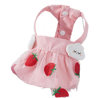 HKM-8555069 Sweet Strawberry Princess Dress for Dogs and Cats - Lightweight Woven Fabric, Various Sizes Available