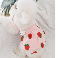 HKM-8555069 Sweet Strawberry Princess Dress for Dogs and Cats - Lightweight Woven Fabric, Various Sizes Available
