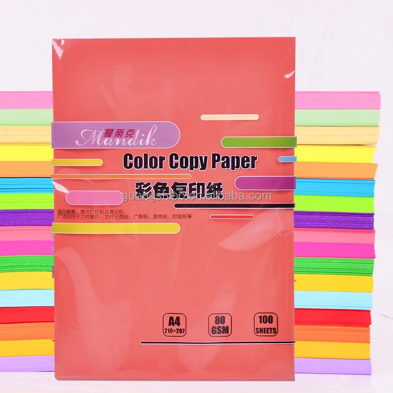 HKM-855507 A4 80gsm Uncoated Color Copy Paper for Inkjet & Laser Printing - 20 Colour Options
