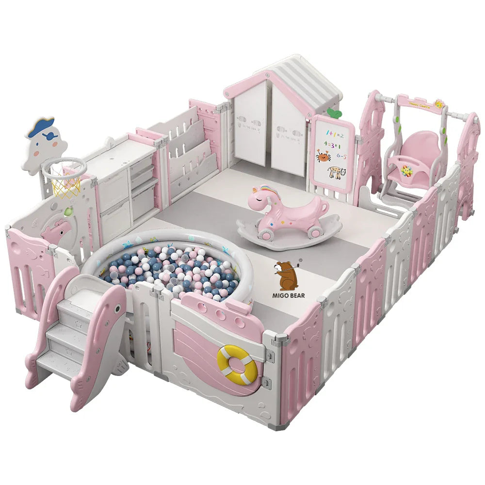 HKM-855507 Customisable Foldable Indoor and Outdoor Playpen for Toddlers and Kids
