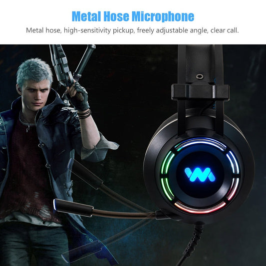 HKM-855571 7.1 Channel Virtual Surround Sound Gaming Headset with Noise Cancelling Microphone and Comfortable Design