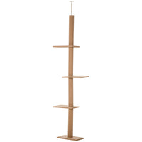 HKM-8556733 Tall Cat Tree Activity Center with Scratching Posts and Adjustable Height, Brown