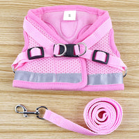 HKM-8557245 Adjustable Dog Vest Traction Rope for Puppies & Cats - Sizes XS to XL