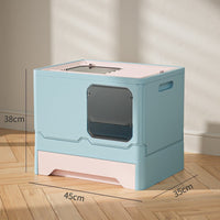 HKM-8557501 Folding Cat Litter Box with Deodorant and Splash-proof Design - Available in Multiple Colors