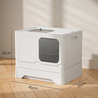 HKM-8557501 Folding Cat Litter Box with Deodorant and Splash-proof Design - Available in Multiple Colors