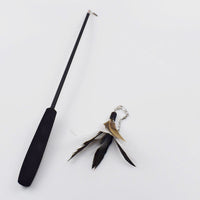 HKM-8558269 Telescopic Cat Fishing Rod with Feather - Extendable 38-98cm, Multiple Colors Available