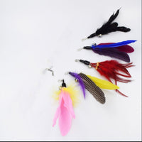 HKM-8558269 Telescopic Cat Fishing Rod with Feather - Extendable 38-98cm, Multiple Colors Available