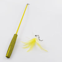 HKM-8558269 Telescopic Cat Fishing Rod with Feather - Extendable 38-98cm, Multiple Colors Available