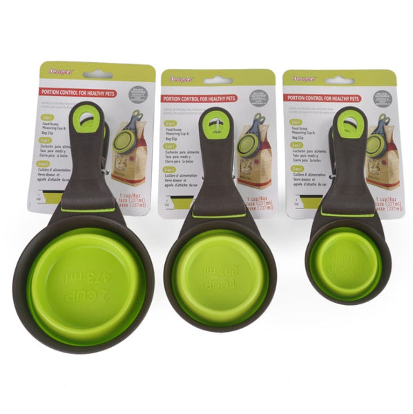 HKM-8559421 Multi-Function Dog Food Spoon - Scoop, Serve, and Seal in Green and Black