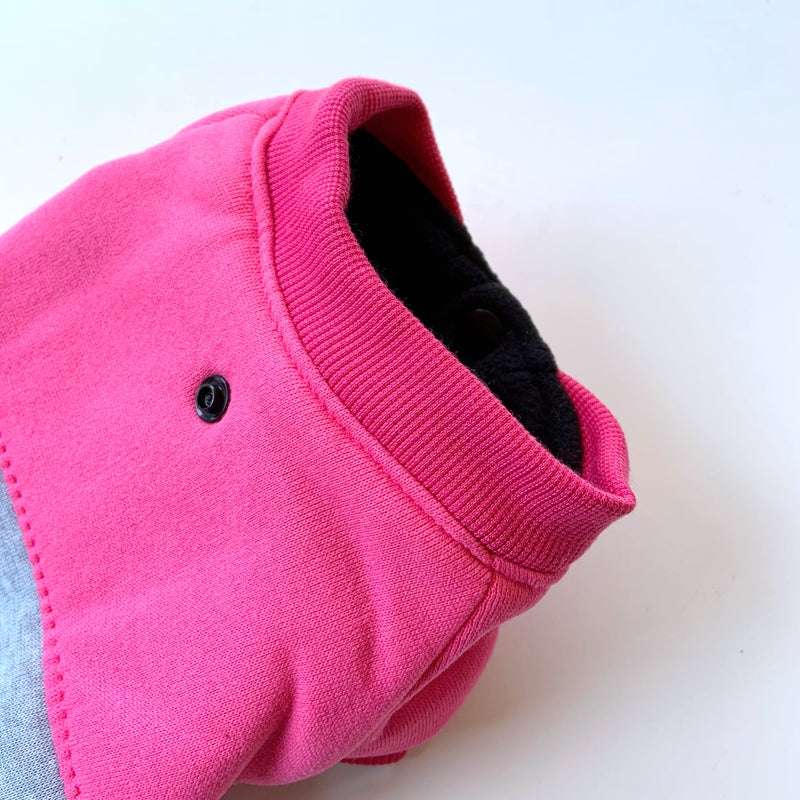 HKM-8559805 Casual Pink Cotton Coat for Large Dogs - Bichon and General Fit