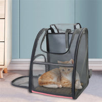 HKM-8560701 Portable Foldable Mesh Pet Carrier Bag for Travel - Oxford Cloth, Medium Hardness, Available in Pink and Blue