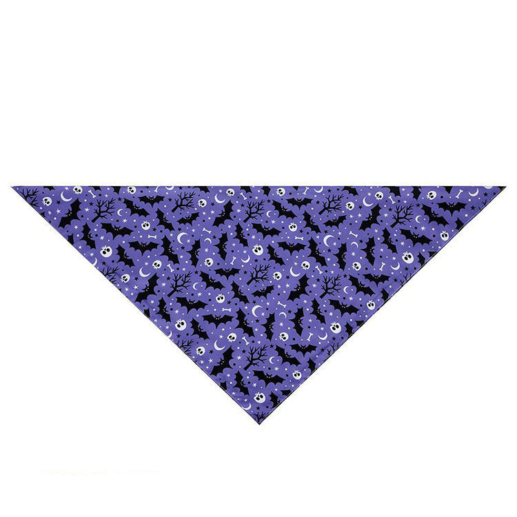 HKM-8560829 Halloween Pet Triangle Scarf - Polyester Saliva Towel, 70x48x48cm, Various Styles