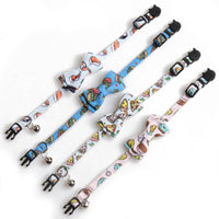 HKM-8561213 Stylish Dog Collar with Fun Bow Tie Design in Various Food-Themed Prints