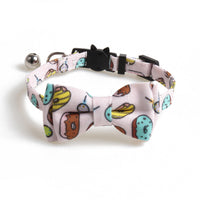 HKM-8561213 Stylish Dog Collar with Fun Bow Tie Design in Various Food-Themed Prints
