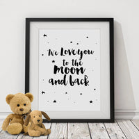 HKM-856147 Love You to the Moon Canvas Wall Art - Modern Oil Painting on Canvas
