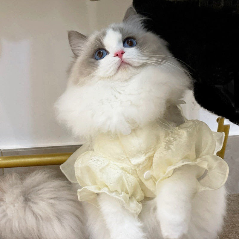 HKM-8561597 Thin Anti-Hair Loss Cotton Wool Pet Skirt for Kittens
