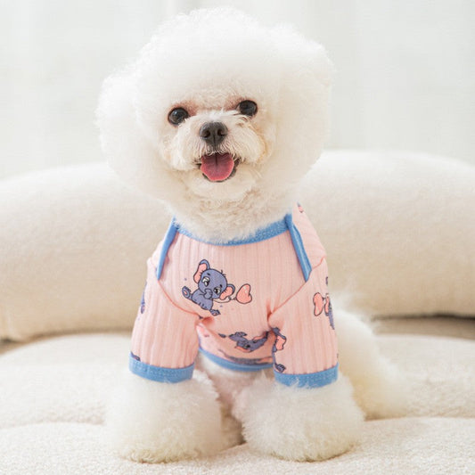 HKM-8563773 Cute Pet Cat Bottom Shirt for Spring and Autumn - Multiple Colors and Sizes
