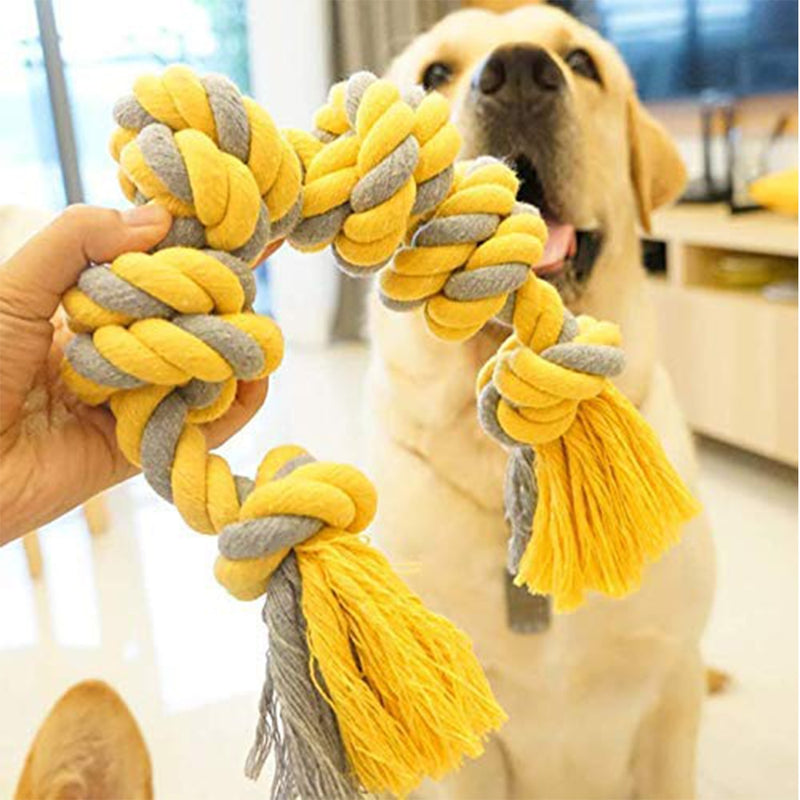 HKM-8564029 Durable Cotton Rope Dog Knot Toy for Teeth Grinding - 60cm Length, Safe and Fun